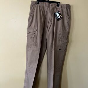 Tan Cargo Pants with Relaxed Fit and Belt Loops